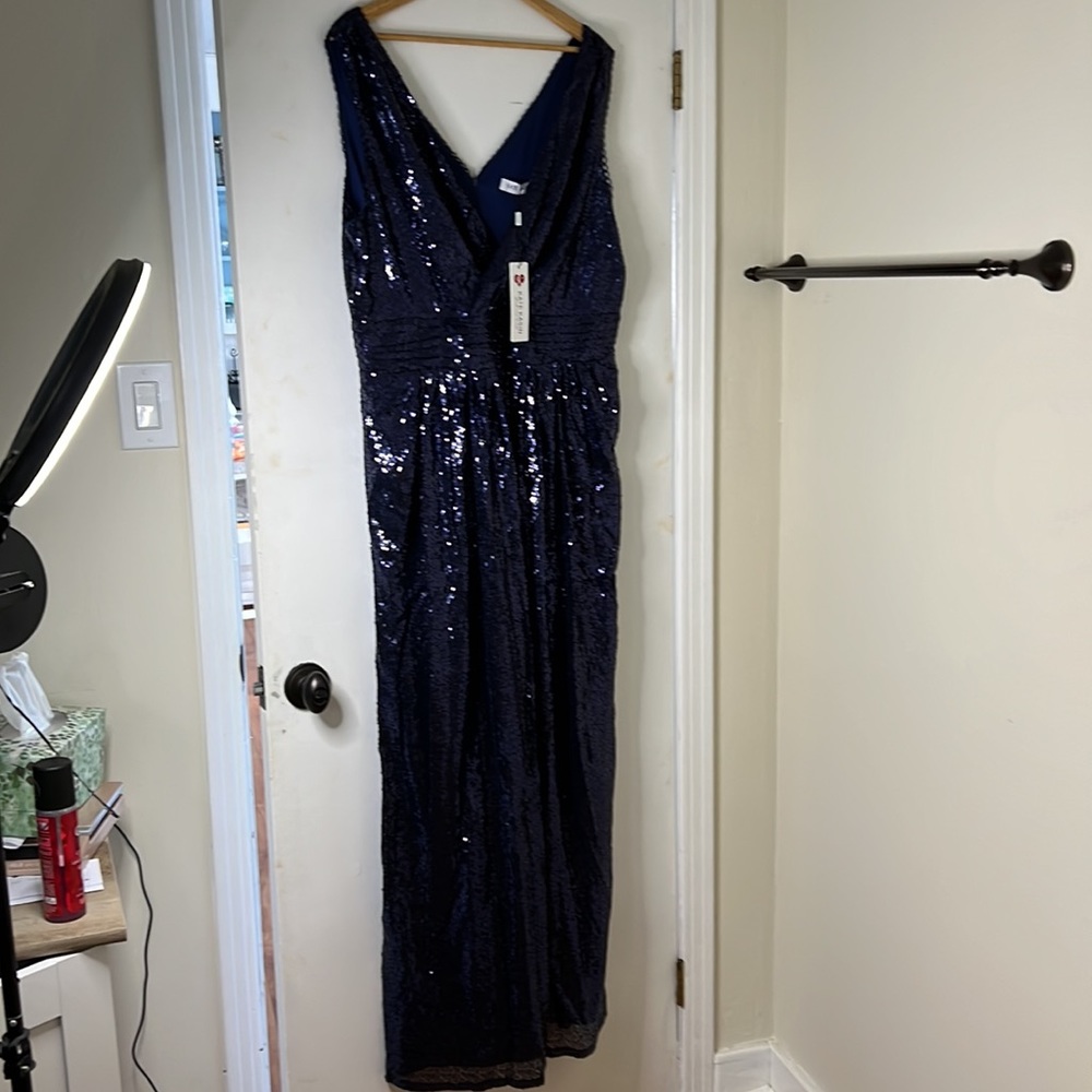 Kate Kasin Floor Length Sequin Gown Sixe 18W. NWT